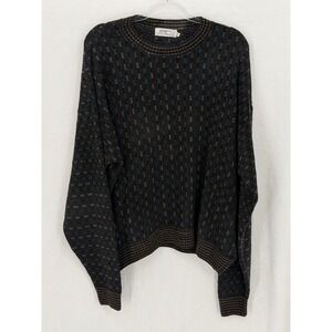 Vintage‎ Mondo di Marco Sweater Mens 2X Black Gray Wool Italy Pullover Grandpa